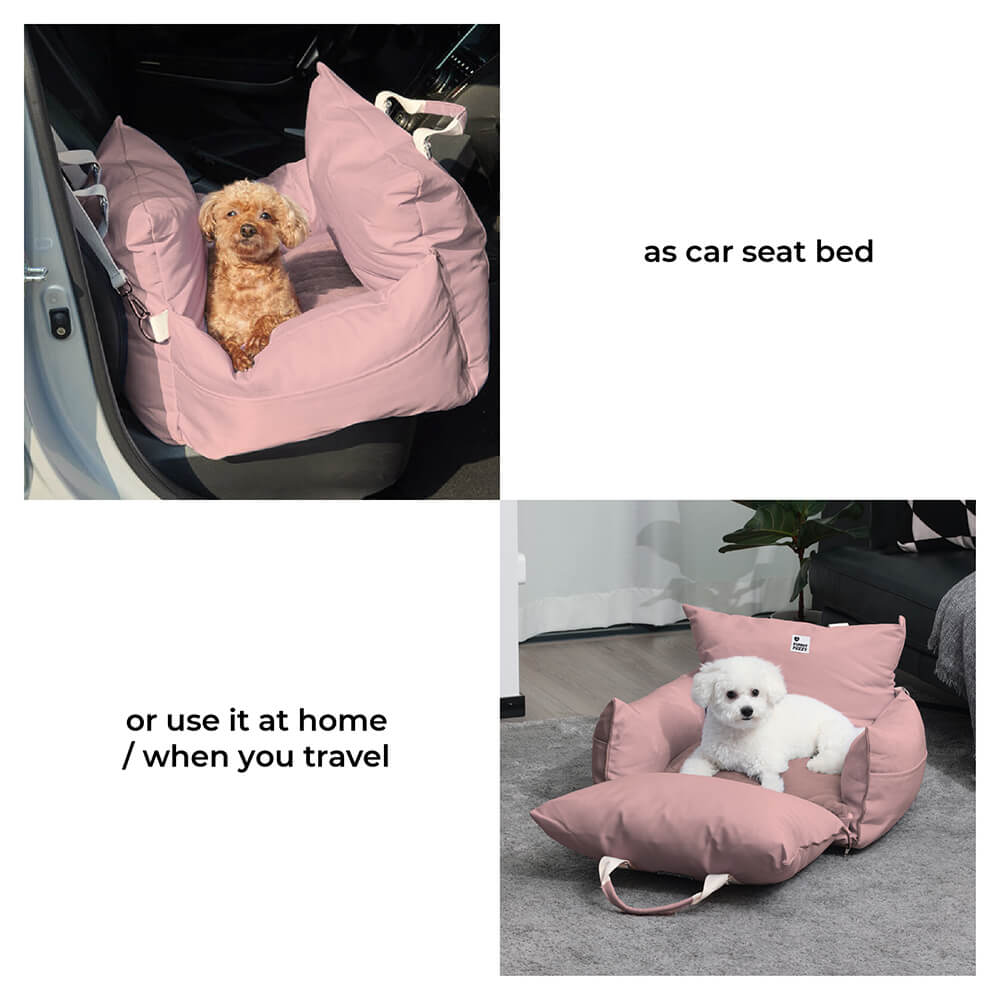 Waterproof ISOFIX Dog Car Seat Bed with LATCH Anchors Lace Stripe Single Seat
