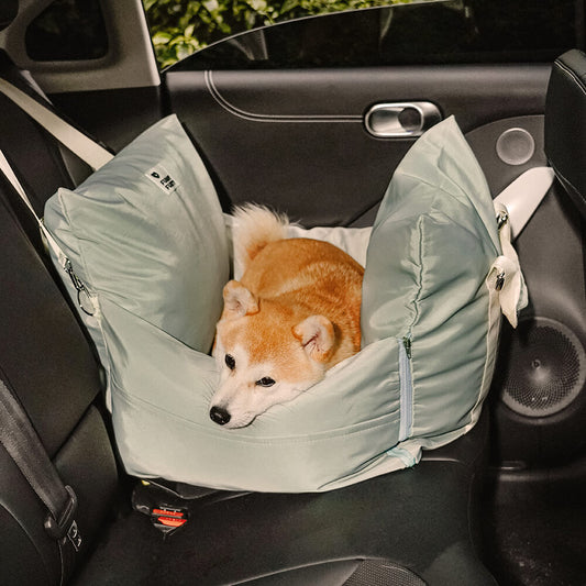 Waterproof Dog Car Seat Bed with Bolstered Sides Charcoal grey Single Seat