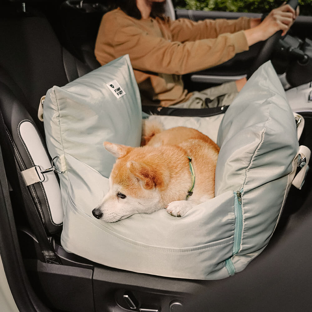 Waterproof Dog Car Seat Bed for Road Trips Pink Single Seat