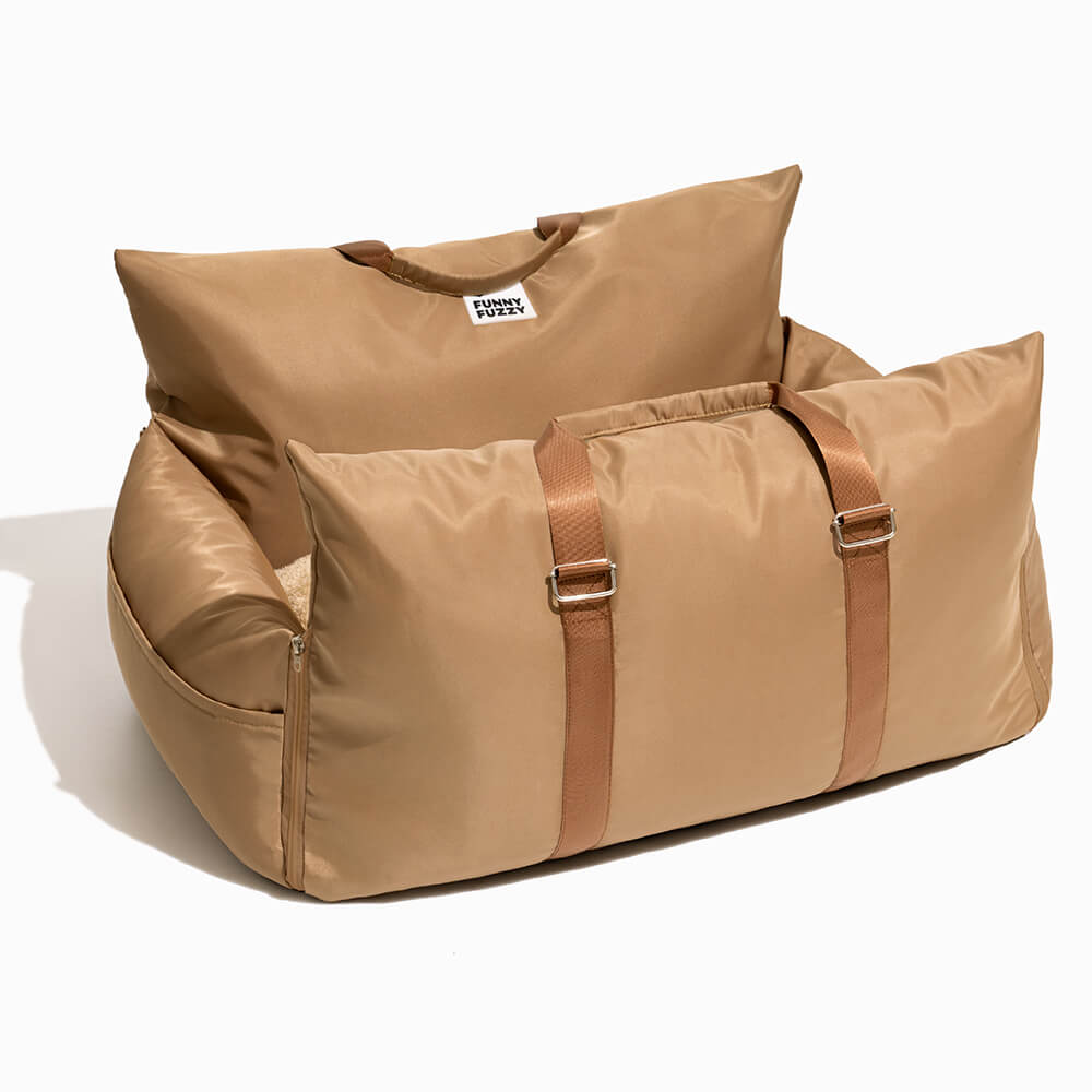 Bolstered Dog Car Seat Bed for Back Seat Travel
