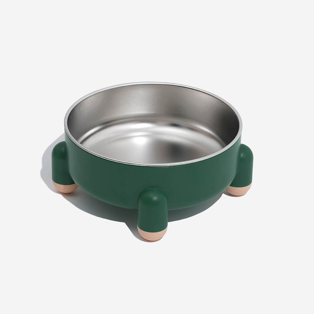 Tetrapod Elevated Dog Bowl Green