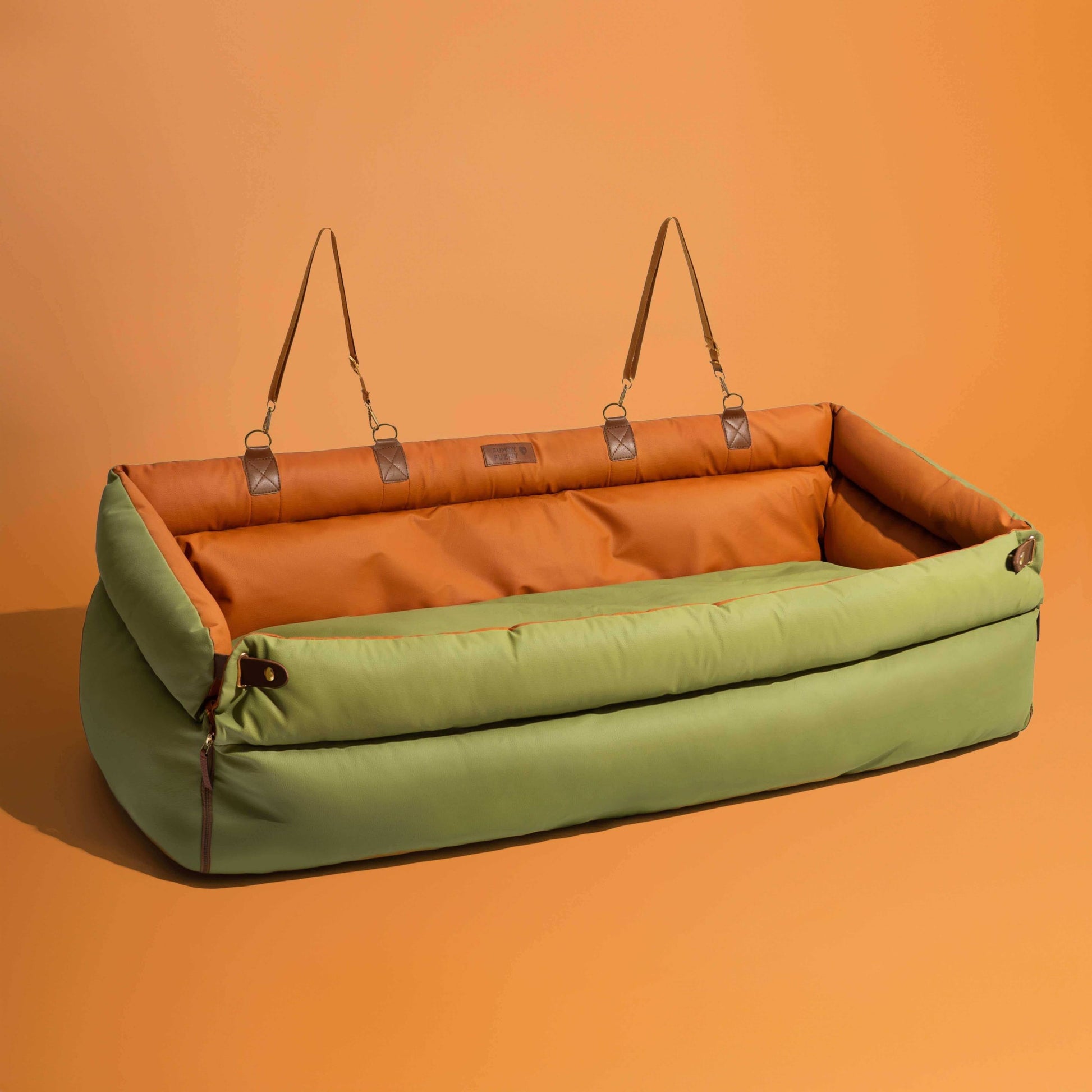 Deluxe Faux Leather Dog Car Booster Seat Bed
