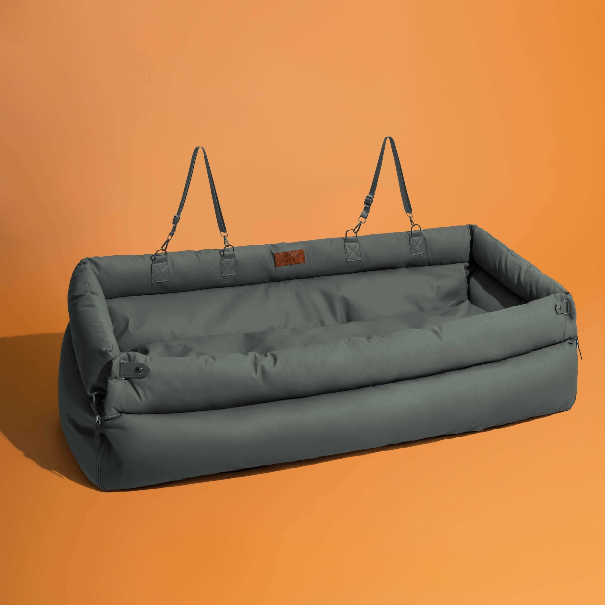 Deluxe Faux Leather Dog Car Booster Seat Bed