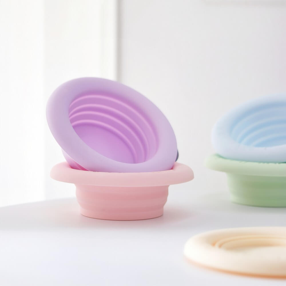 Portable Collapsible Silicone Pet Bowl Blue