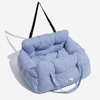 Bolstered Dog Car Seat Bed for Back Seat Travel