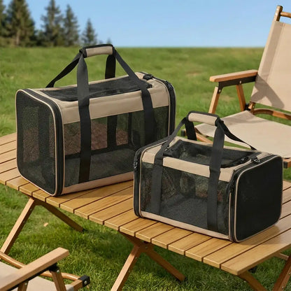 Expandable Breathable Cat Carrier Bag for Vet Travel M