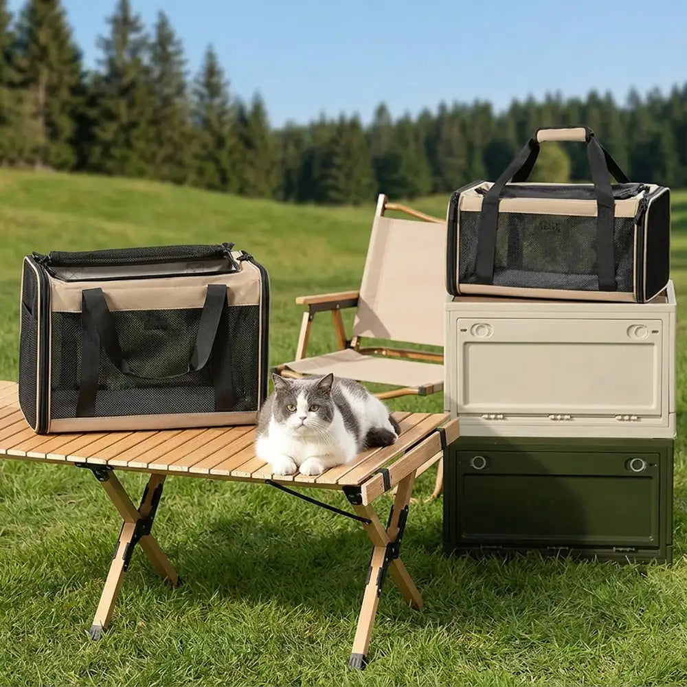 Expandable Breathable Cat Carrier Bag for Vet Travel