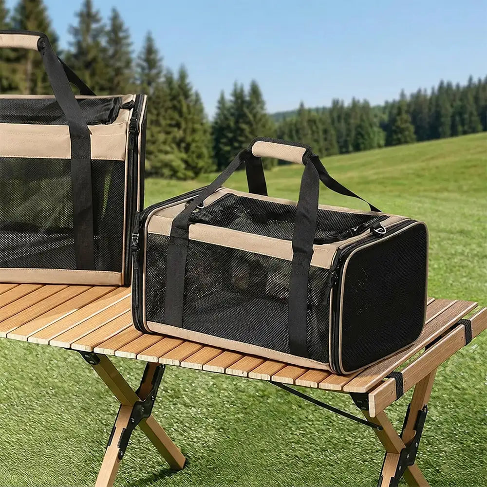 Expandable Breathable Cat Carrier Bag for Vet Travel