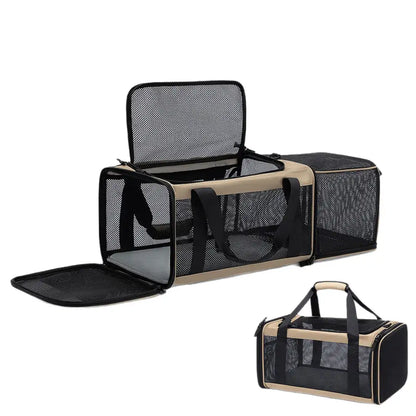 Expandable Breathable Cat Carrier Bag for Vet Travel