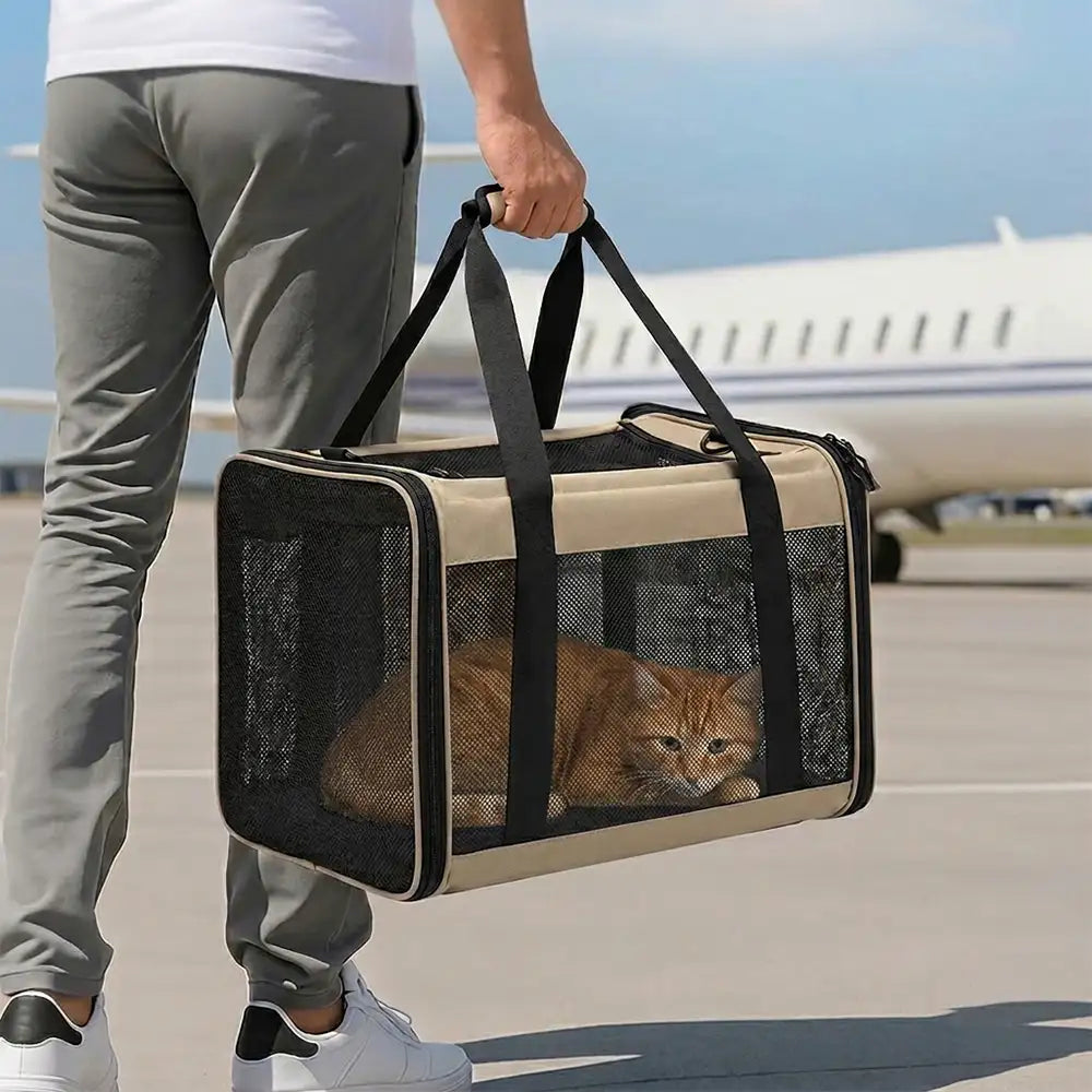 Expandable Breathable Cat Carrier Bag for Vet Travel S