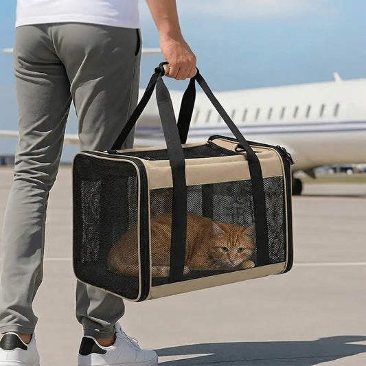 Expandable Breathable Cat Carrier Bag for Vet Travel S
