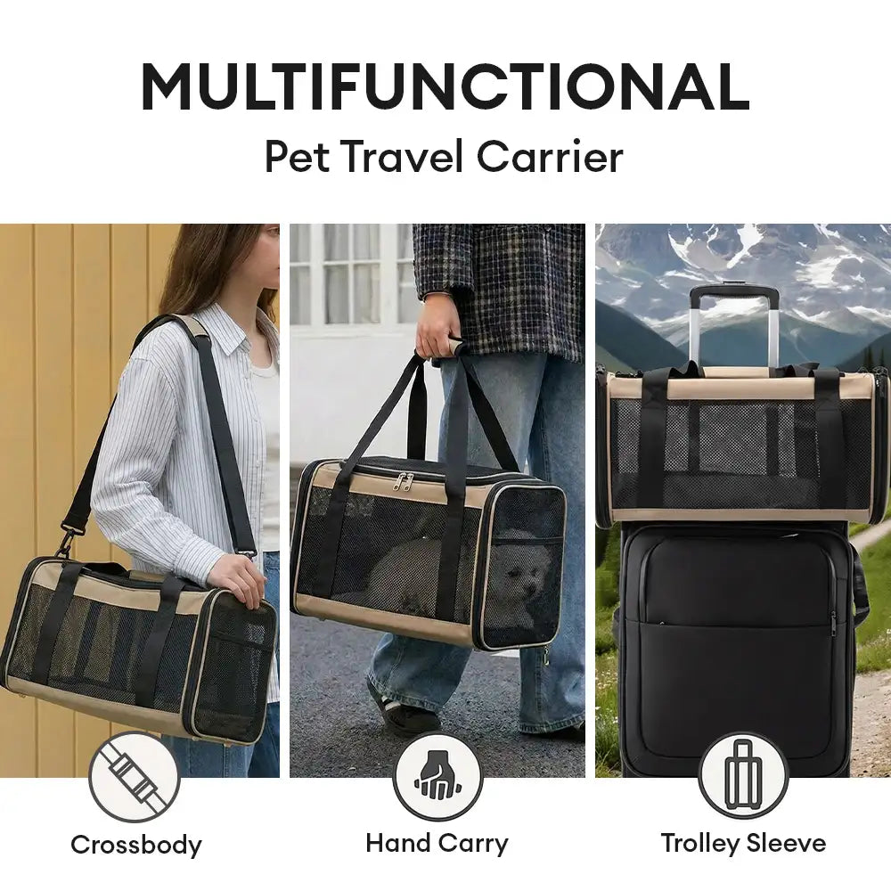Expandable Breathable Cat Carrier Bag for Vet Travel