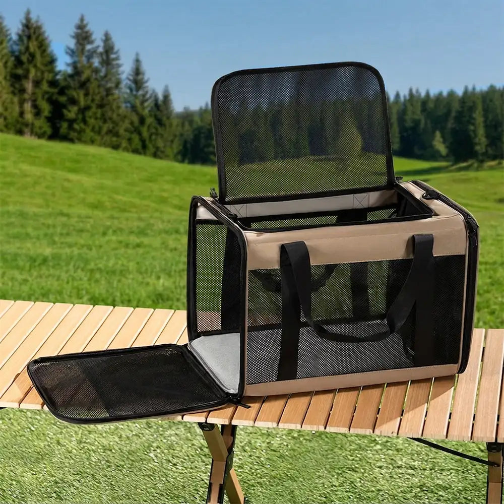 Expandable Breathable Cat Carrier Bag for Vet Travel