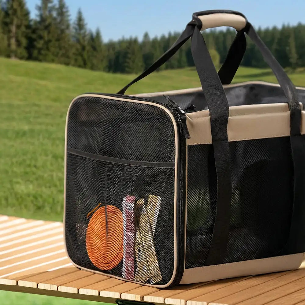 Expandable Breathable Cat Carrier Bag for Vet Travel