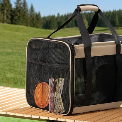 Expandable Breathable Cat Carrier Bag for Vet Travel