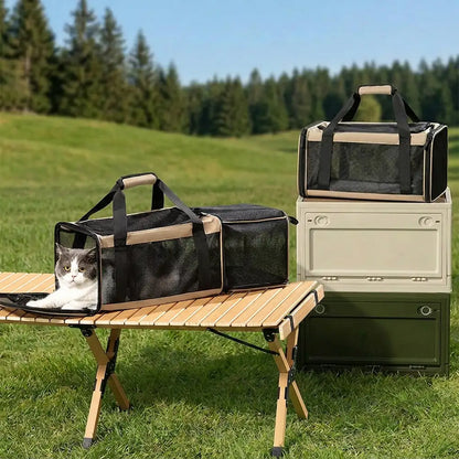 Expandable Breathable Cat Carrier Bag for Vet Travel