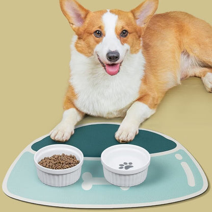 Quick-Dry Non-Slip Pet Feeding Mat Blue S