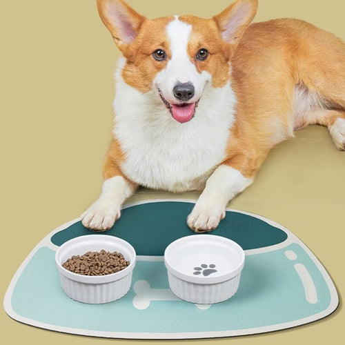 Quick-Dry Non-Slip Pet Feeding Mat Blue S