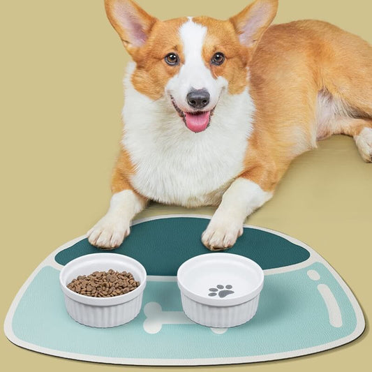 Quick-Dry Non-Slip Pet Feeding Mat Blue S