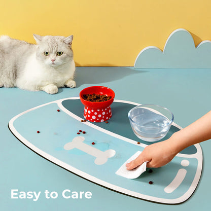 Quick-Dry Non-Slip Pet Feeding Mat Green M