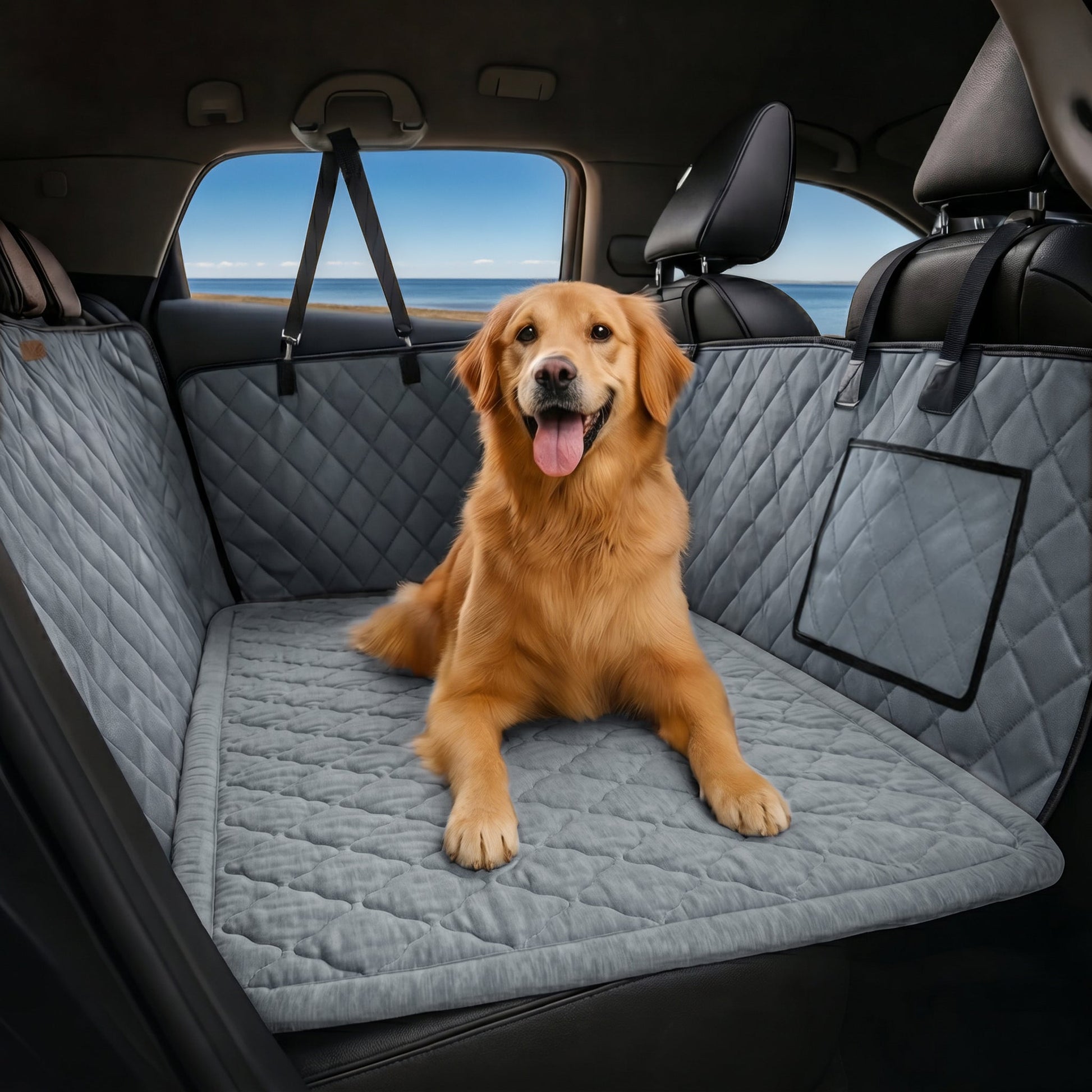 Cooling Dog Car Seat Mat and Travel Pad Car Seat Cover+Gray Mat Full Seat