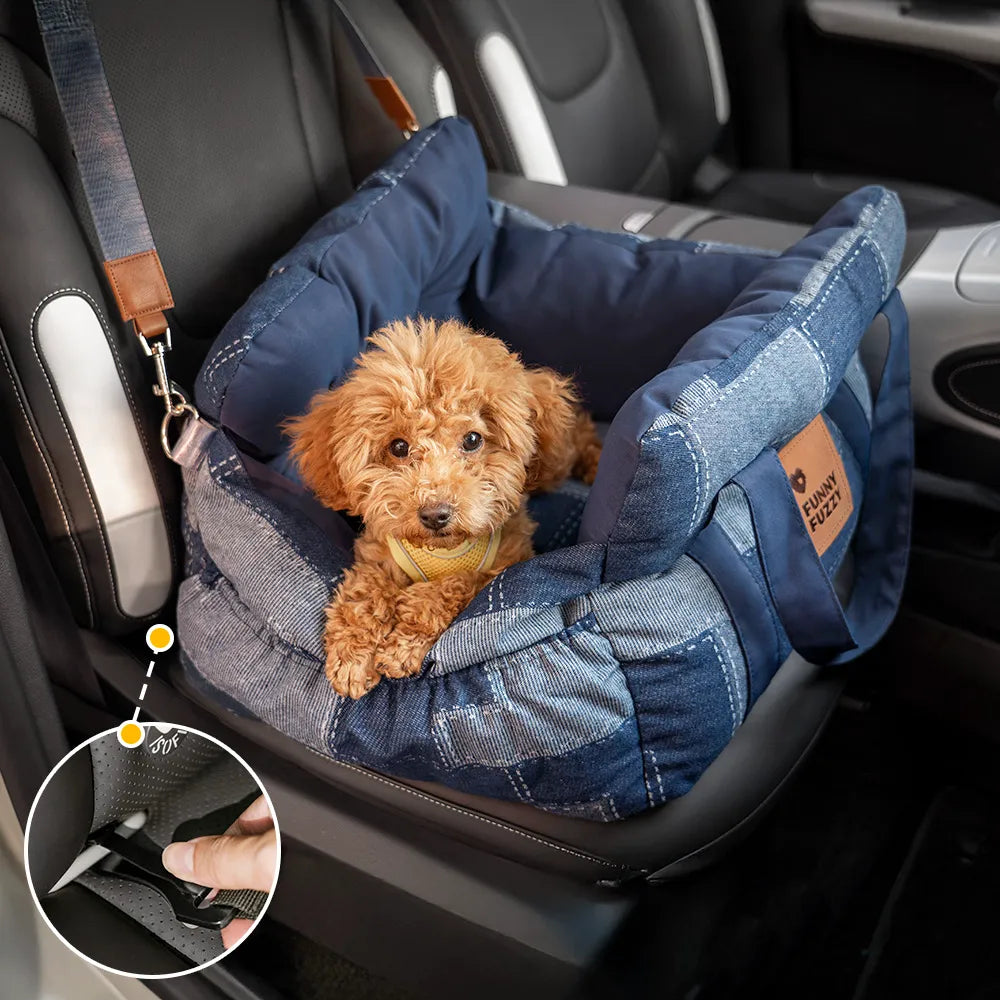 Portable ISOFIX Dog Car Seat Bed with LATCH Anchors