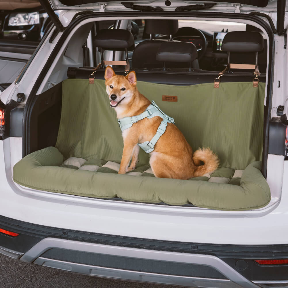 Chessboard Bolster Dog Back Seat Bed Green Single Seat
