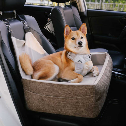 Thickened Elevated Dog Car Seat Bed Coffee Single Seat
