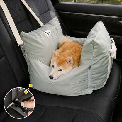 Waterproof ISOFIX Dog Car Seat Bed with LATCH Anchors Charcoal grey Single Seat