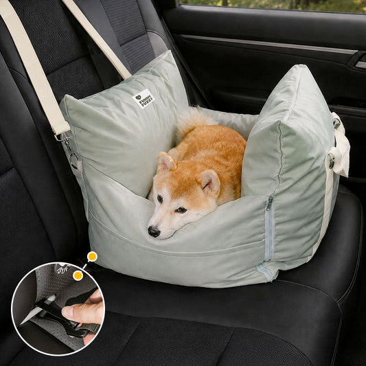 Waterproof ISOFIX Dog Car Seat Bed with LATCH Anchors Charcoal grey Single Seat