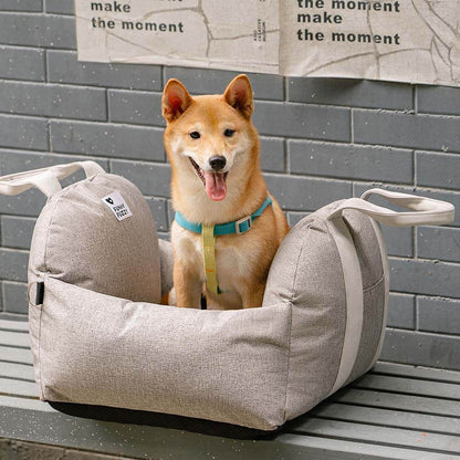 Bolstered Dog Car Seat Bed for Back Seat Travel