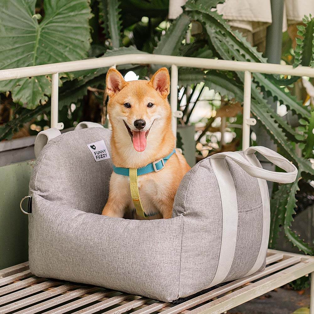 Bolstered Dog Car Seat Bed for Back Seat Travel