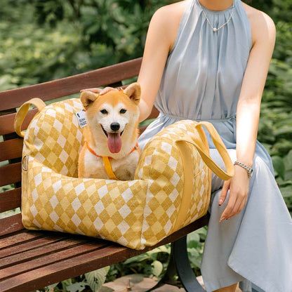 Bolstered Dog Car Seat Bed for Back Seat Travel