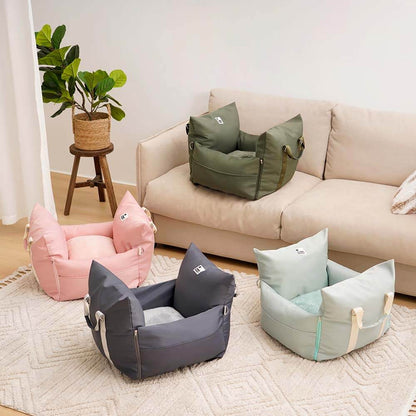 Waterproof Dog Car Seat Bed with Bolstered Sides