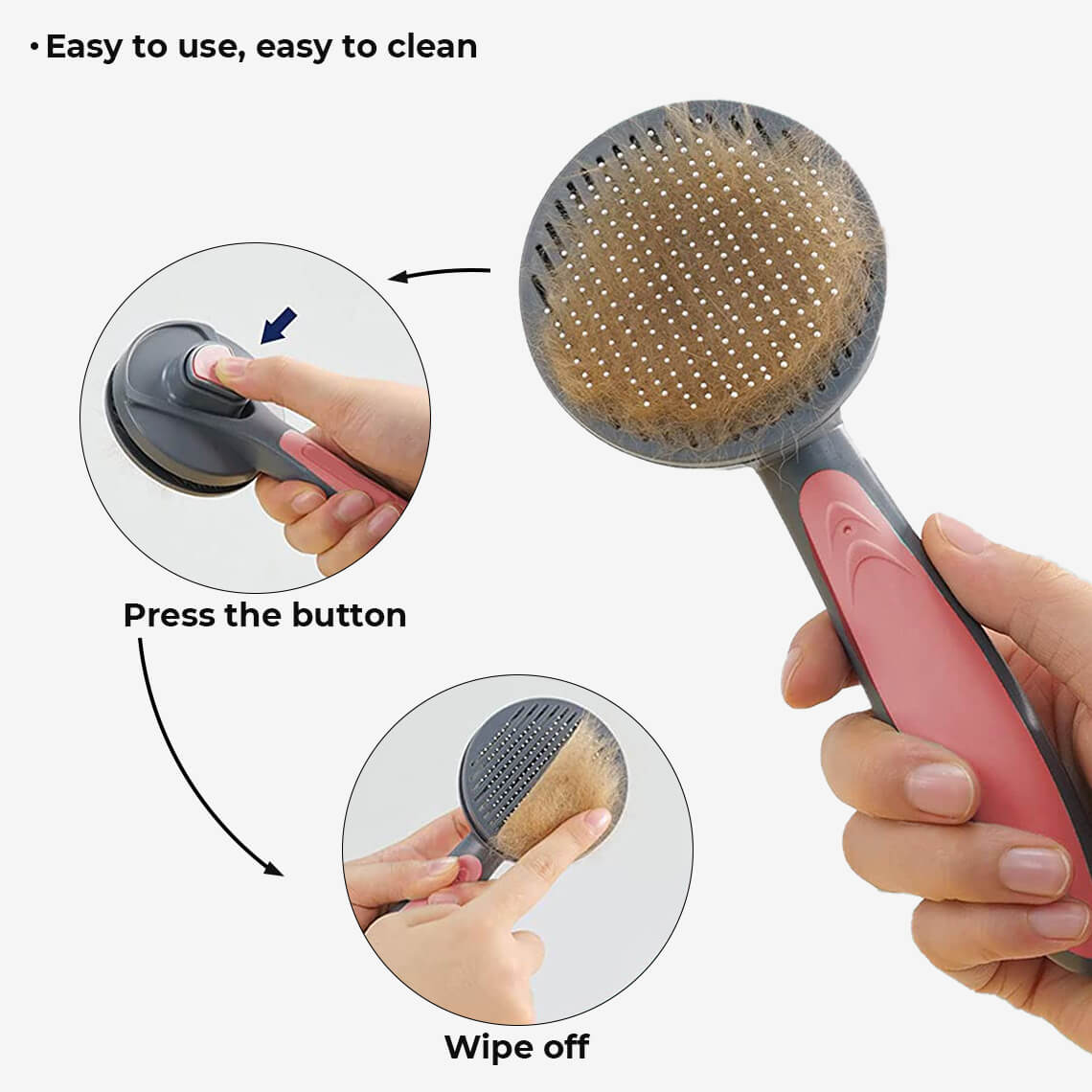 Easy-Clean Pet Comb and Brush Aqua
