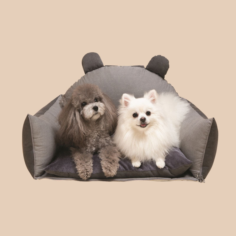 Bear Ear Bolster Dog Car Seat Bed