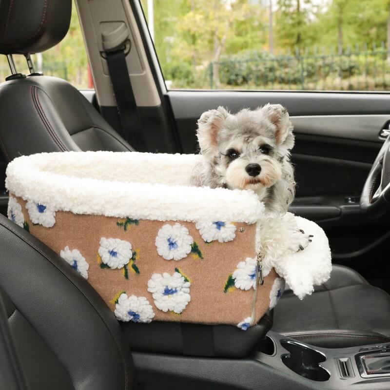Flower Fleece Center Console Pet Car Seat S-Applicable to the flip-up armrest box
