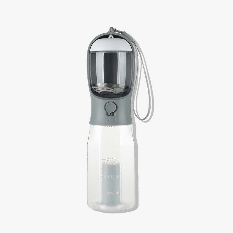 3-in-1 Portable Dog Walking Water Bottle Grey