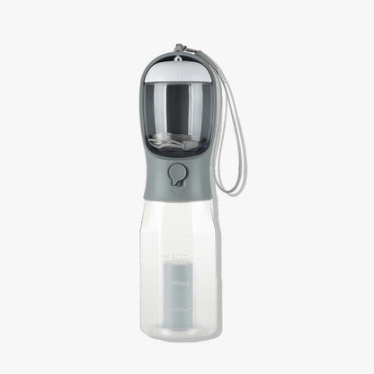3-in-1 Portable Dog Walking Water Bottle Grey