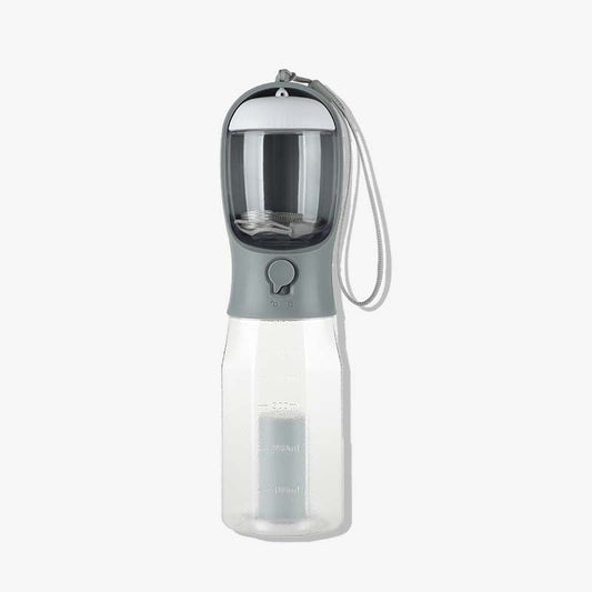 3-in-1 Portable Dog Walking Water Bottle Grey