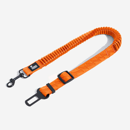 Adjustable Dog Car Seat Belt with Shock Absorber Light Grey+Harness L