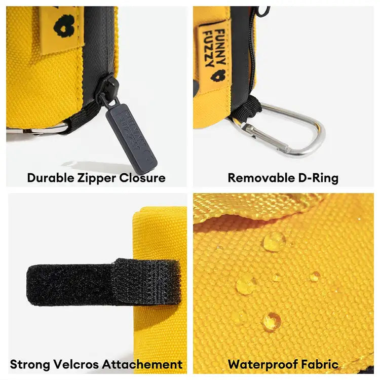Waterproof Leash-Attach Poop Bag Dispenser Gray