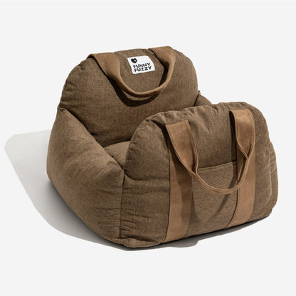 Bolstered Dog Car Seat Bed for Back Seat Travel