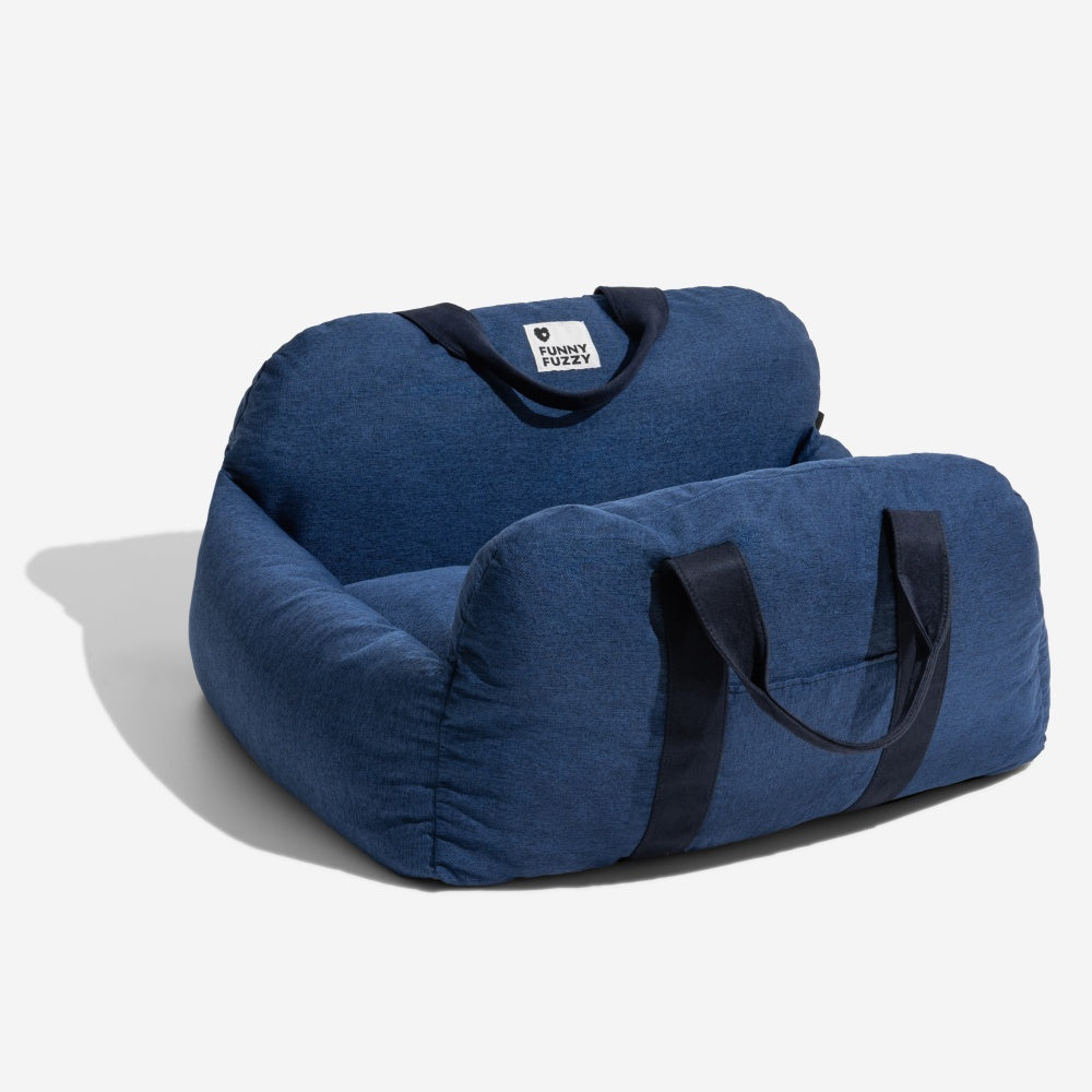 Bolstered Dog Car Seat Bed for Back Seat Travel