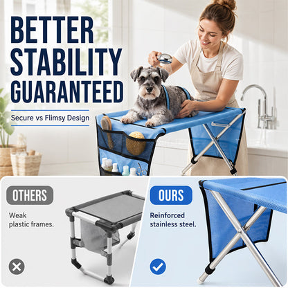 ❄️Summerfresh 60% OFF!🐾 Foldable Grooming Station for Small Dogs and Cats – Handy Trimming Table for Nail Clipping, Washing & Brushing