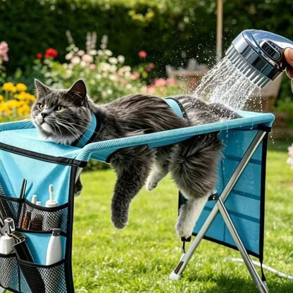 ❄️Summerfresh 60% OFF!🐾 Foldable Grooming Station for Small Dogs and Cats – Handy Trimming Table for Nail Clipping, Washing & Brushing