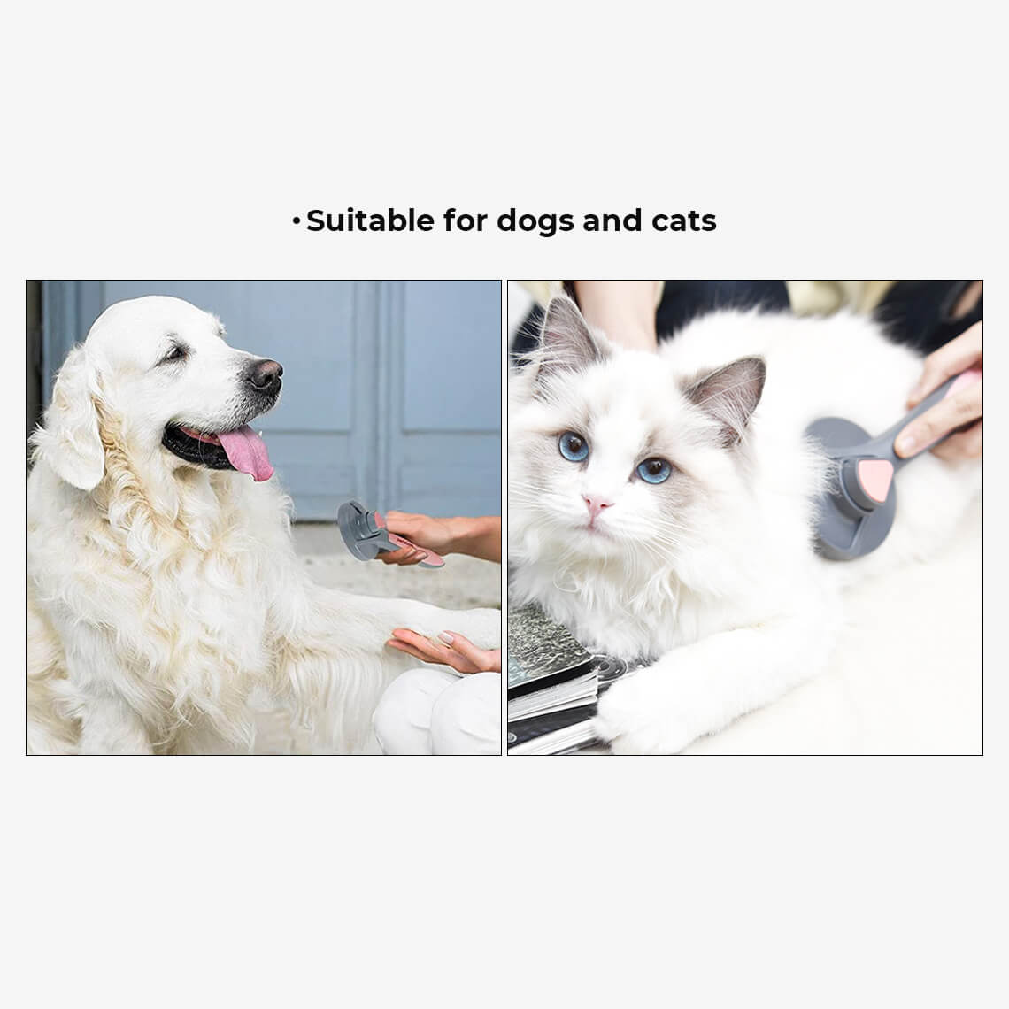 Easy-Clean Pet Comb and Brush Grey