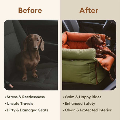 Portable Dog Car Booster Bed Large Orange Green Jumbo